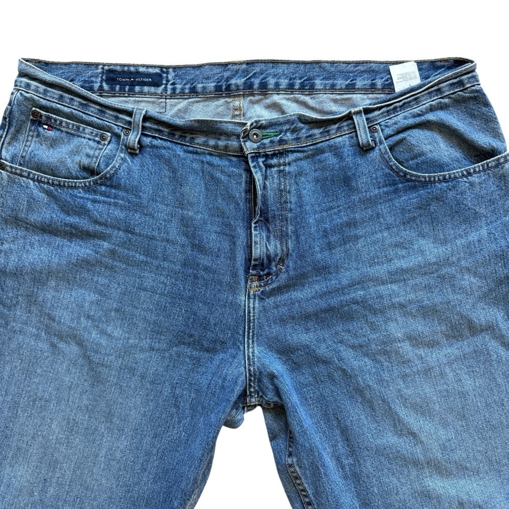 Tommy Hilfiger Freedom Jeans Mens 40x32 Blue Denim Cotton Wide Leg Relaxed Fit